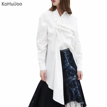 KoHuiJoo Spring Autumn Irregular White Shirts Women Long Sleeve Fashion Pearl Beaded Boyfriend Blouse Casual Loose Tops
KoHuiJoo Spring Autumn Irregular White Shirts Women Long Sleeve Fashion Pearl Beaded Boyfriend Blouse Casual Loose Tops