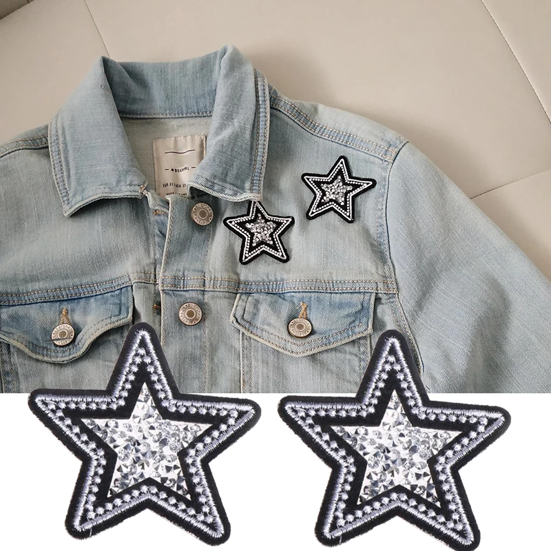 6*6cm 2pcs/set Star Shaped Iron-On Patches Bling Crystal Appliqued DIY Apparel Sewing & Fabric Supplies Bags Caps Decorations
6*6cm 2pcs/set Star Shaped Iron-On Patches Bling Crystal Appliqued DIY Apparel Sewing & Fabric Supplies Bags Caps Decorations