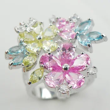 Peridot Simulated Aquamarine Pink Crystal Zircon 925 Sterling Silver Ring Size 6 7 8 9 10 11 A09
Peridot Simulated Aquamarine Pink Crystal Zircon 925 Sterling Silver Ring Size 6 7 8 9 10 11 A09