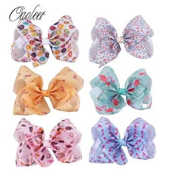 6pcs/lot 7" Flamingo Ribbon Hair Bows With Clip For Girls Large Printed Knot Bows Hairgrips Hair Accessories Christmas Gifts 
6pcs/lot 7" Flamingo Ribbon Hair Bows With Clip For Girls Large Printed Knot Bows Hairgrips Hair Accessories Christmas Gifts