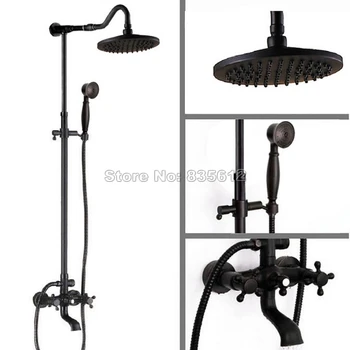 Wall Mount Black Oil Rubbed Bronze Rain Shower Faucet Set with 8" Round Shower Head &Bathroom Dual Handles Tub Mixer Taps Wrs664
Wall Mount Black Oil Rubbed Bronze Rain Shower Faucet Set with 8" Round Shower Head &Bathroom Dual Handles Tub Mixer Taps Wrs664