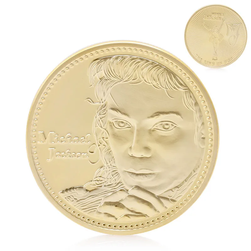 Decoration Crafts Gold Plated The King of POP music star Michael Jackson Commemorative Coins Art Collection Souvenir Coin
Decoration Crafts Gold Plated The King of POP music star Michael Jackson Commemorative Coins Art Collection Souvenir Coin