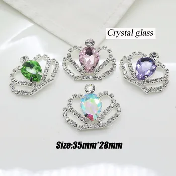 30*28MM Crystal glass Crown DIY Wedding decoration Rhinestone buttons tiara Crown Embellishment metal butons
30*28MM Crystal glass Crown DIY Wedding decoration Rhinestone buttons tiara Crown Embellishment metal butons