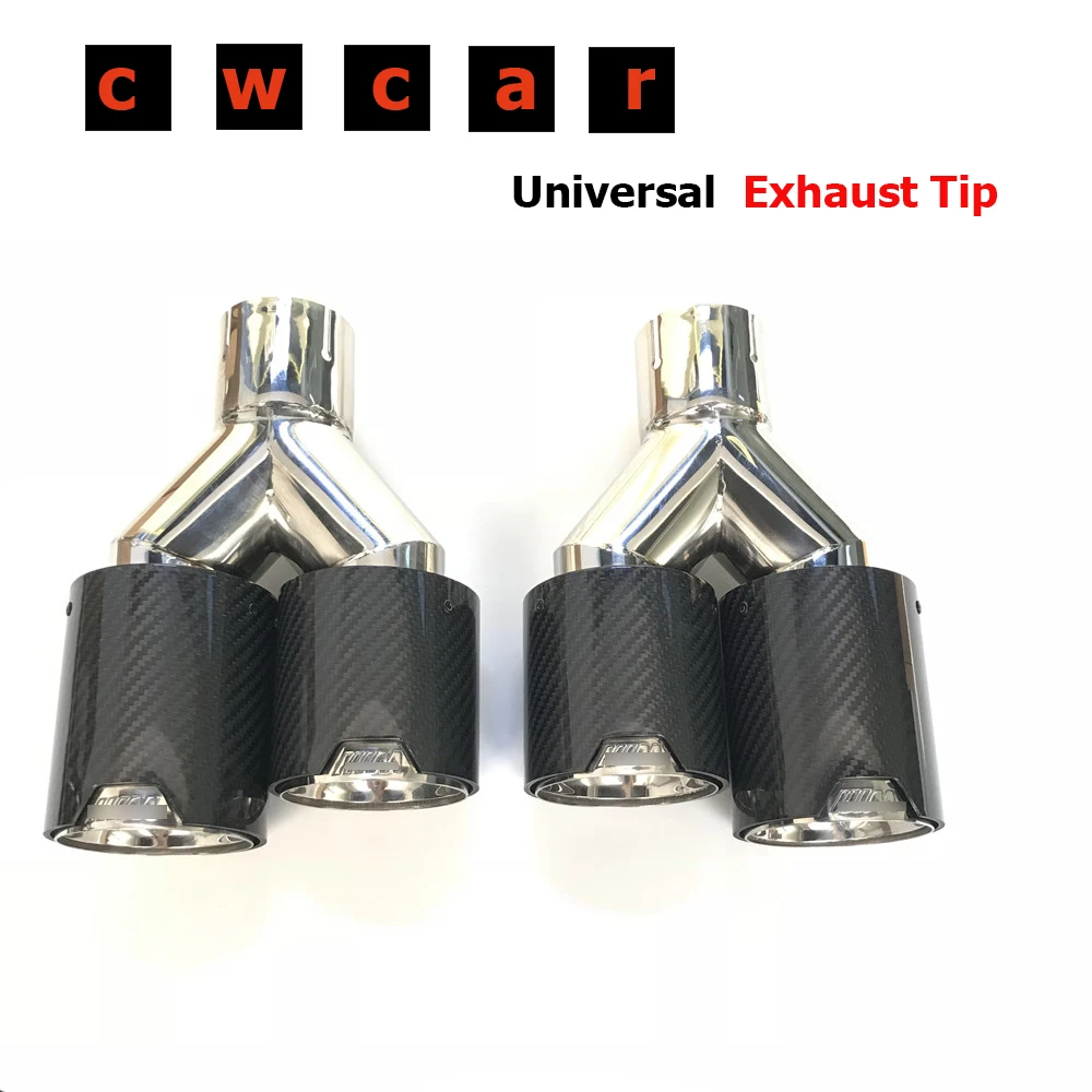 2 Piece 63MM inlet - 89MM outlet Real Carbon Fiber Dual Exhaust tip For BMW M Performance exhaust pipe
2 Piece 63MM inlet - 89MM outlet Real Carbon Fiber Dual Exhaust tip For BMW M Performance exhaust pipe
