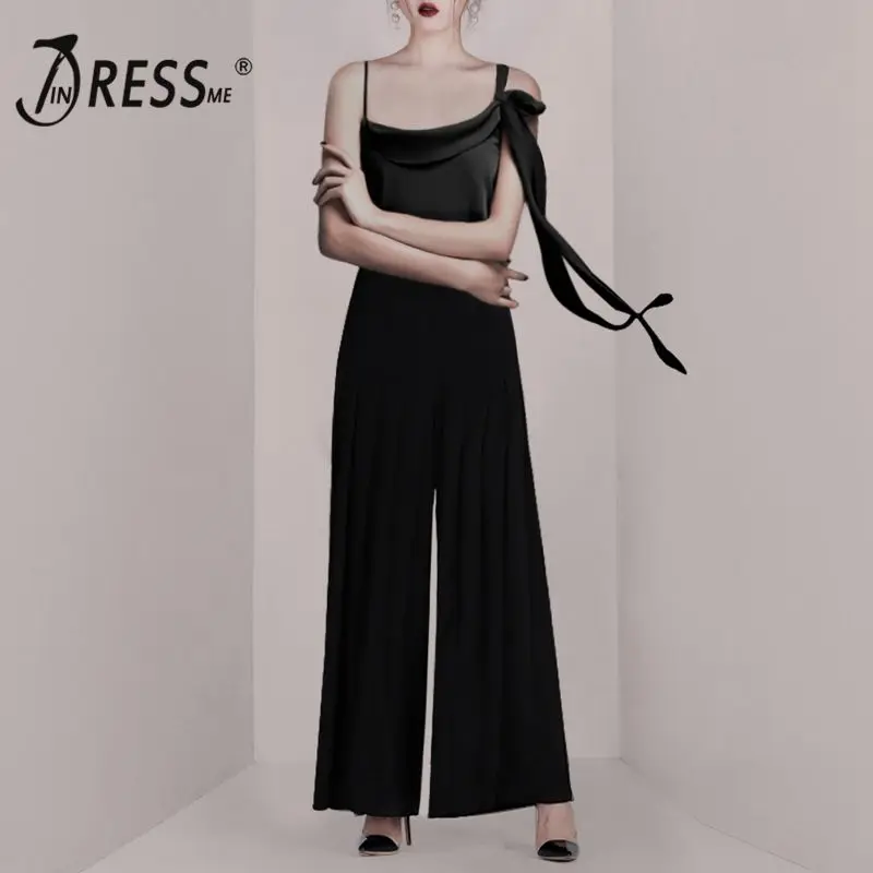 Женский комплект из двух предметов INDRESSME черный топ на тонких бретельках со