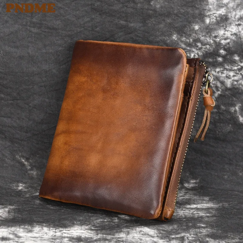 PNDME vintage first layer cowhide men's wallet simple high quality genuine leather short hasp ID holders credit card coin purses
PNDME vintage first layer cowhide men's wallet simple high quality genuine leather short hasp ID holders credit card coin purses