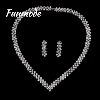 Funmode Luxury Jewelry Sets with AAA Cubic Zirconia Micro Pave,geometric Design Jewelry for Women Wedding Jewelry Sets F007K
Funmode Luxury Jewelry Sets with AAA Cubic Zirconia Micro Pave,geometric Design Jewelry for Women Wedding Jewelry Sets F007K