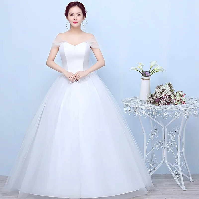 Bridal Dress 2019 Wedding Gown Ball Gown Simple Satin Tulle Sweetheart Swag Sleeve Floor Length White Plus Size Pregnant Summer
Bridal Dress 2019 Wedding Gown Ball Gown Simple Satin Tulle Sweetheart Swag Sleeve Floor Length White Plus Size Pregnant Summer