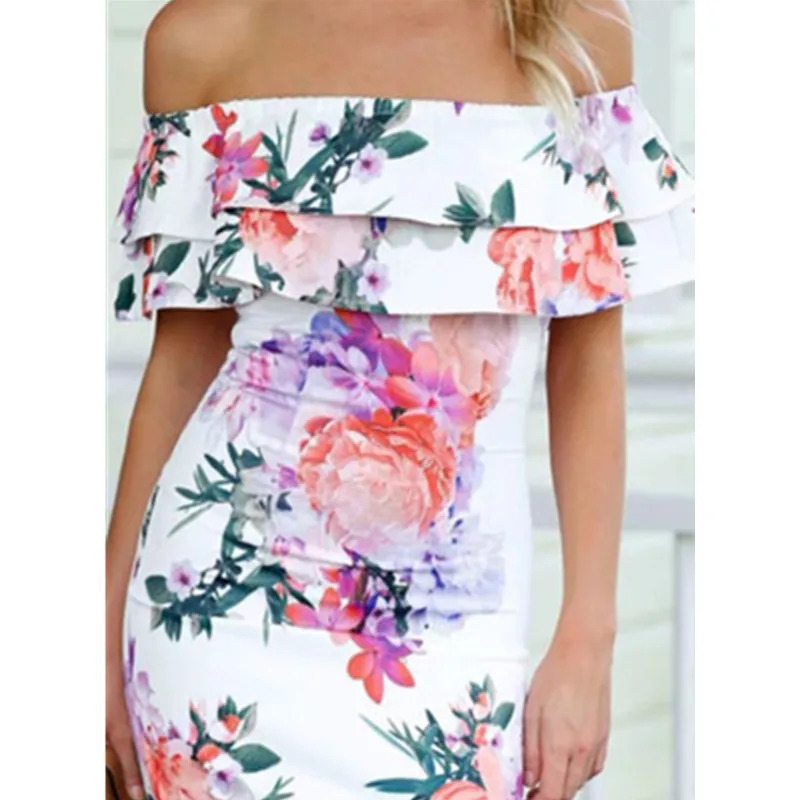 Women Tropical Print Sexy Beach Bodycon Dresses 2018 New Fashion Slim Mini Elegant Dress Ruffles Off Shoulder Summer Dress
Women Tropical Print Sexy Beach Bodycon Dresses 2018 New Fashion Slim Mini Elegant Dress Ruffles Off Shoulder Summer Dress