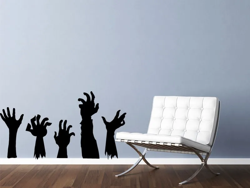 Zombie Hands Vinyl Wall Decal Perfect Quality Decoration Removable Black Stickers Art Home Decor Living Room ZA243 | Дом и сад