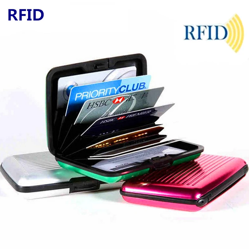 Slim Aluminum Credit Cards Holder Thin Metal Rfid Card Protector Anti Degaussing Wallet Case RFID Blocking Card Case Container
Slim Aluminum Credit Cards Holder Thin Metal Rfid Card Protector Anti Degaussing Wallet Case RFID Blocking Card Case Container