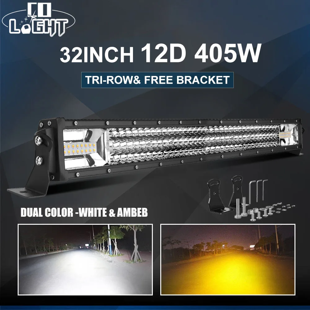 CO LIGHT 12D 3-Row Car LED Light Bar Combo 32" 405W Led Work Light for Tractor Truck ATV Jeep Led Bar Offroad Auto Driving Light
CO LIGHT 12D 3-Row Car LED Light Bar Combo 32" 405W Led Work Light for Tractor Truck ATV Jeep Led Bar Offroad Auto Driving Light