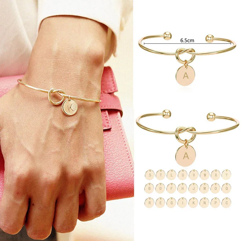 European and American Style Heart Shape Metal Simple Knotted Bracelet 26 Letters Charm Bracelet Female Personality Jewelry
European and American Style Heart Shape Metal Simple Knotted Bracelet 26 Letters Charm Bracelet Female Personality Jewelry