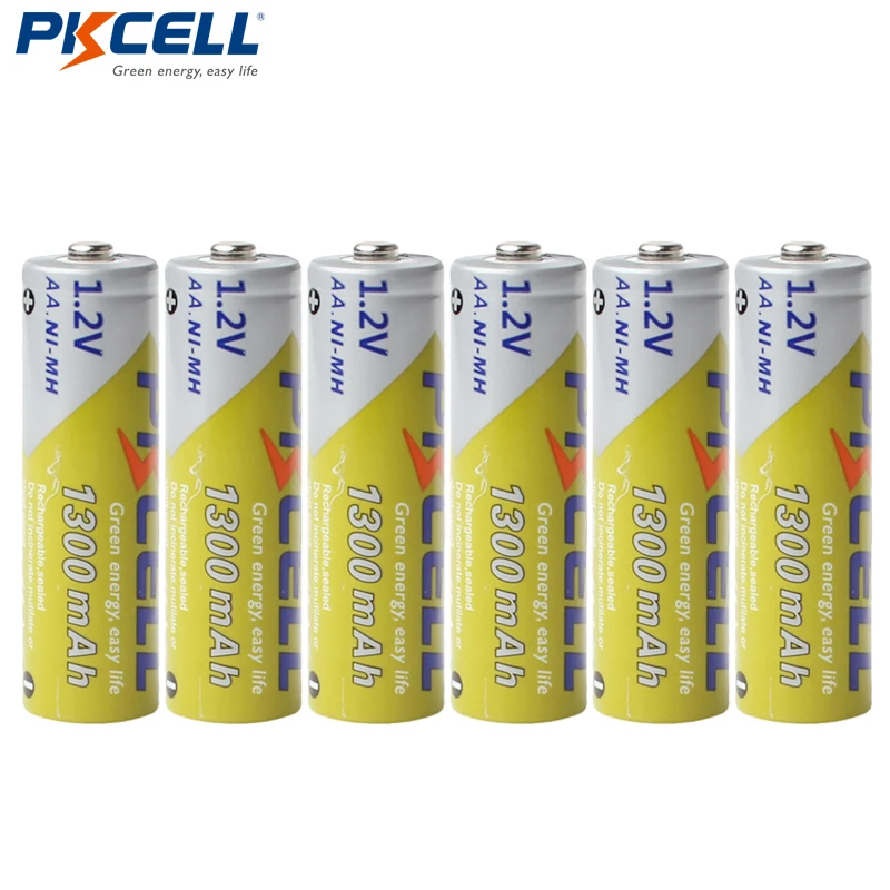 6pcs PKCELL AA NiMH Rechargeable Battery 1300mAh 1.2V Ni-MH 2A Accumulator Battery Batteries For Flashlights
6pcs PKCELL AA NiMH Rechargeable Battery 1300mAh 1.2V Ni-MH 2A Accumulator Battery Batteries For Flashlights