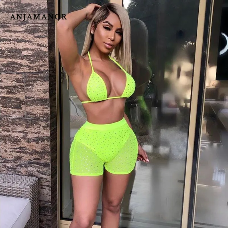 ANJAMANOR Neon Sheer Mesh Sequin Sexy 2 Piece Set Summer Clothes for Women Two Piece Short Set Beach Party Outfits D41-AA59
ANJAMANOR Neon Sheer Mesh Sequin Sexy 2 Piece Set Summer Clothes for Women Two Piece Short Set Beach Party Outfits D41-AA59