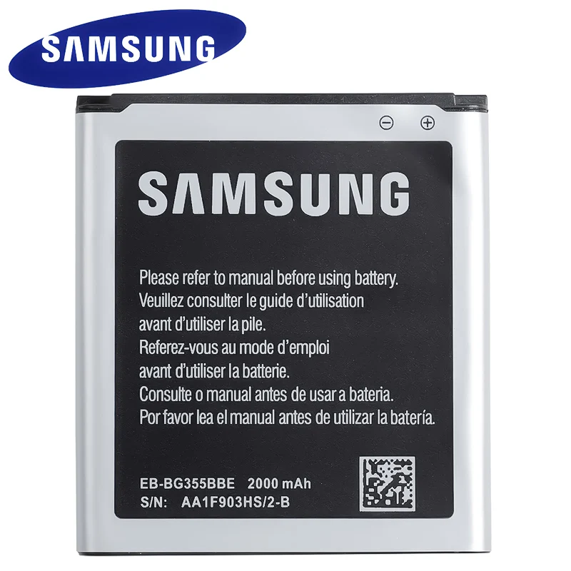 Samsung Original Battery EB-BG355BBE For Samsung GALAXY Core 2 G355H SM-G3556D G355 G3559 G3558 G3556D 2000mAh Replacement
Samsung Original Battery EB-BG355BBE For Samsung GALAXY Core 2 G355H SM-G3556D G355 G3559 G3558 G3556D 2000mAh Replacement