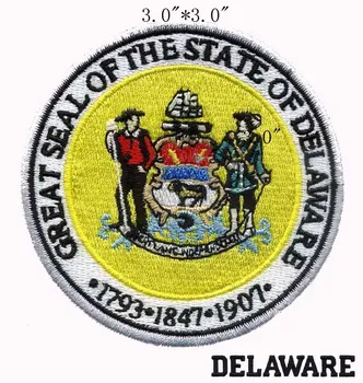 Delaware State Seal embroidery patch 3" wide /Nemours Mansion/family's former residence/Marshall Steam Museum 
Delaware State Seal embroidery patch 3" wide /Nemours Mansion/family's former residence/Marshall Steam Museum