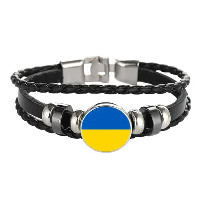 Elfin Ukraine Flag Bracelets Classic New Woven Leather Ukraine Charm Bracelets Jewellery
Elfin Ukraine Flag Bracelets Classic New Woven Leather Ukraine Charm Bracelets Jewellery