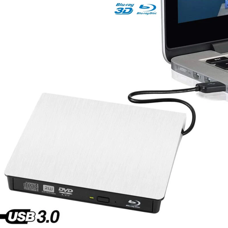 

USB3.0 Bluray Drive External CD/DVD RW Burner BD-ROM Blu-ray Player Optical Drive Writer for Apple iMacbook Laptop Computer pc