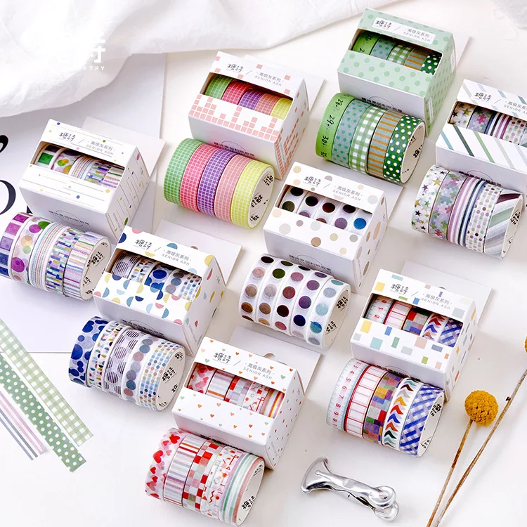 5 pcs/pack Round Dot Grid Washi Tape DIY Scrapbooking Sticker Label Masking Tape School Office Supply 
5 pcs/pack Round Dot Grid Washi Tape DIY Scrapbooking Sticker Label Masking Tape School Office Supply