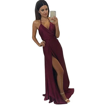 2017 New Burgundy Prom Dresses Long Front Split vestidos de fiesta Satin Backless Sexy Evening Prom Party Dress
2017 New Burgundy Prom Dresses Long Front Split vestidos de fiesta Satin Backless Sexy Evening Prom Party Dress