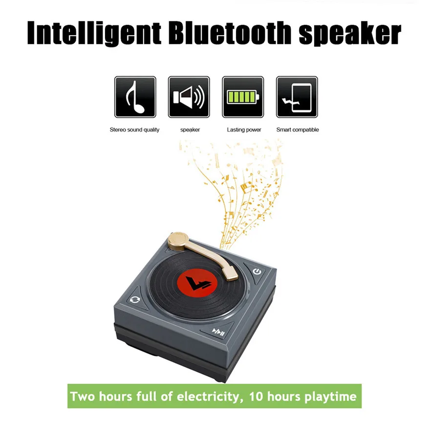 Мини стерео звук динамик H1 Ретро фонограф Bluetooth спикер карта портативный