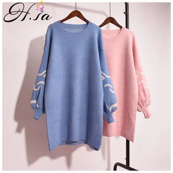 HSA roupas feminina 2018 Women Winter Sweater Dress Lantern Sleeve Cute Cats Print Loose Long Sweater Jumpers Yellow Sweater Top
HSA roupas feminina 2018 Women Winter Sweater Dress Lantern Sleeve Cute Cats Print Loose Long Sweater Jumpers Yellow Sweater Top
