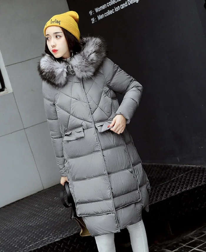 New Parkas real fur 2017 winter jacket women long down jacket Female Women Winter Coat fur collar+6 (2)