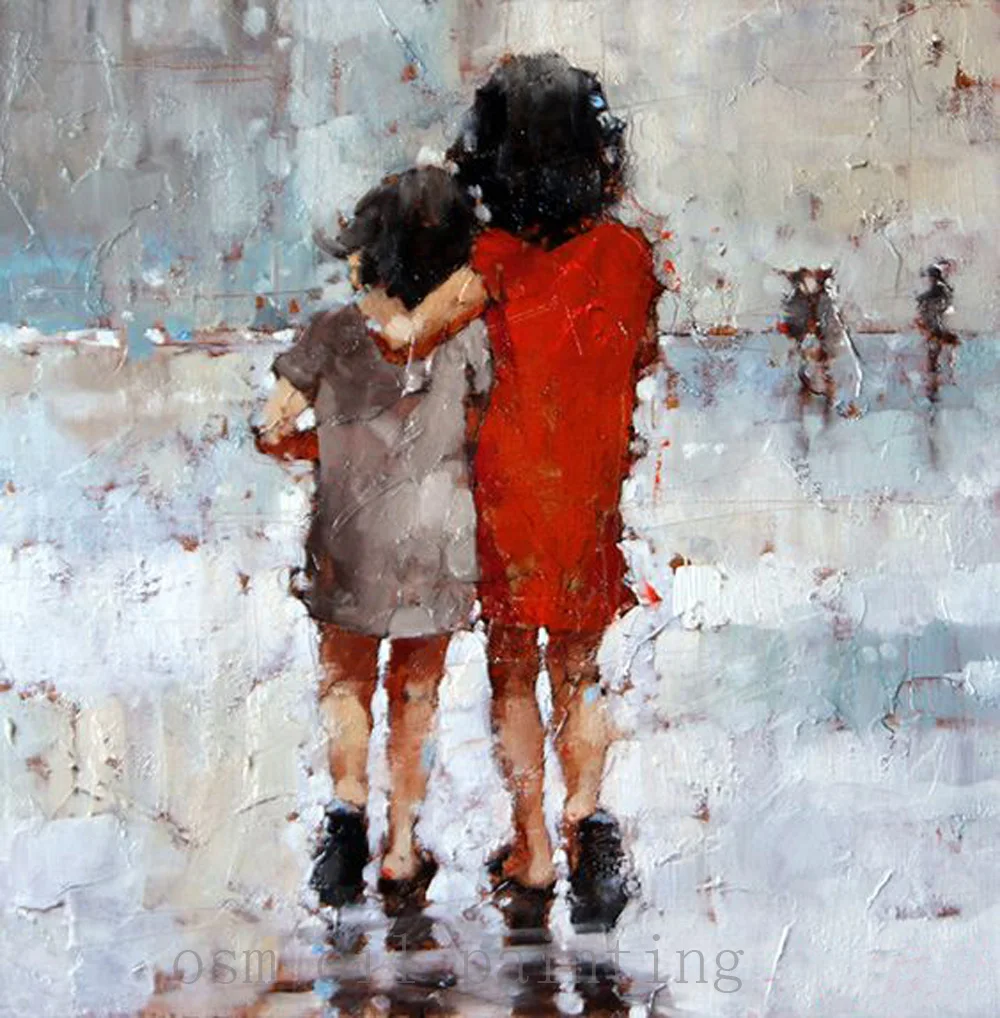 High Hand Painted Decorative Abstract Sisters Portrait Figure Hang Pictures Handmade Unique Palette Knife Oil Painting on Canvas
High Hand Painted Decorative Abstract Sisters Portrait Figure Hang Pictures Handmade Unique Palette Knife Oil Painting on Canvas