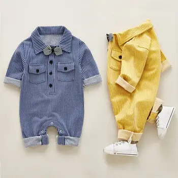 Super Cool Tie Stripe Baby Romper Fashion Long Sleeve Handsome Boys One-Pieces Turn Down Collar Ropa Bebe Toddler Baby Jumpsuit
Super Cool Tie Stripe Baby Romper Fashion Long Sleeve Handsome Boys One-Pieces Turn Down Collar Ropa Bebe Toddler Baby Jumpsuit