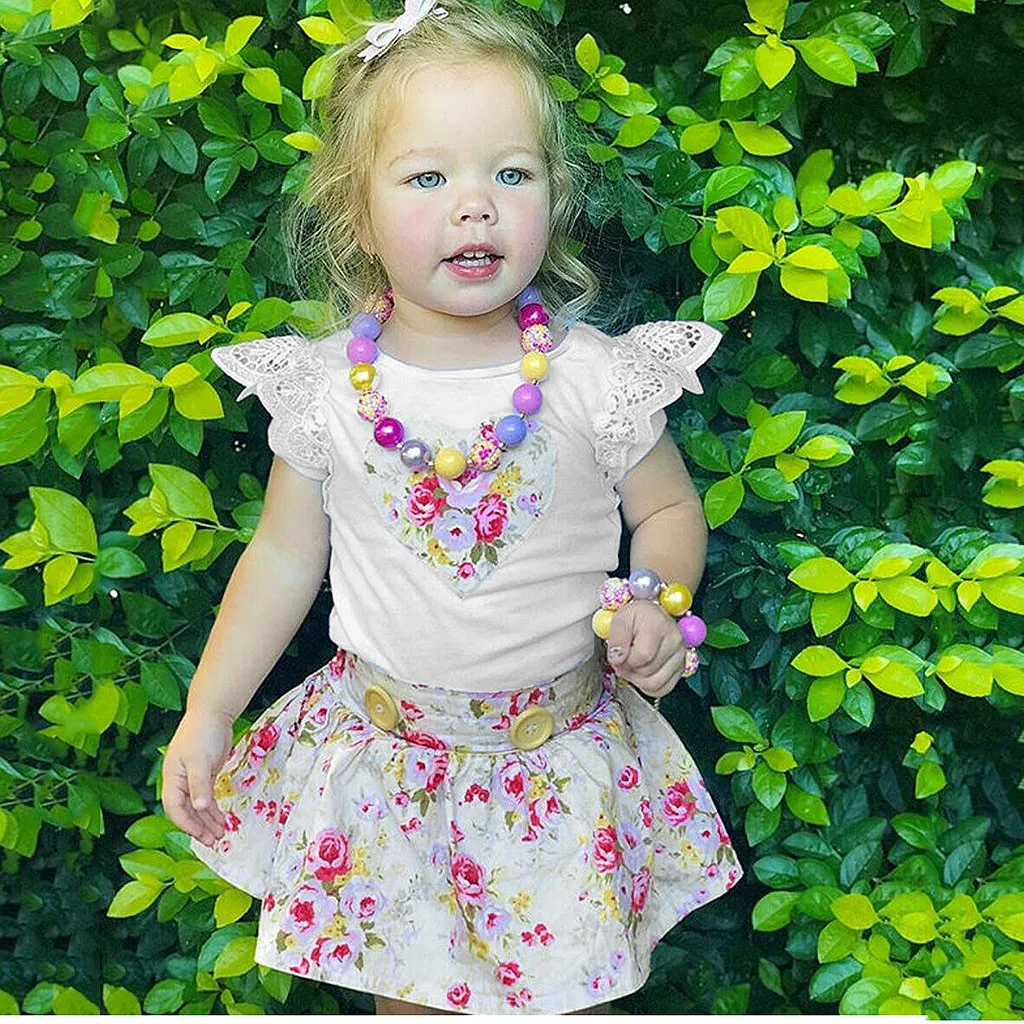 ARLONEET Toddler Baby Girls Lace Fly Sleeve Love Print Tops+Floral Print Skirts Outfits For Baby Kids Boy Girl Clothing #10
ARLONEET Toddler Baby Girls Lace Fly Sleeve Love Print Tops+Floral Print Skirts Outfits For Baby Kids Boy Girl Clothing #10