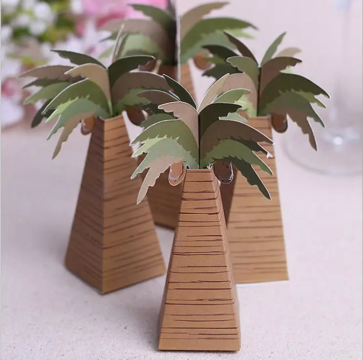 100pcs/lot Coconut Palm Tree Chocolate Candy Box Wedding Favor Gift Boxes Party Decoration Mini Cake Packing
100pcs/lot Coconut Palm Tree Chocolate Candy Box Wedding Favor Gift Boxes Party Decoration Mini Cake Packing