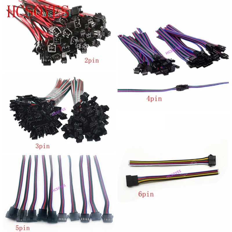 5pairs 2pin 3pin 4pin 5pin 6pin JST LED Connectors Male And Female Connector for 3528 5050 WS2811 WS2812 LED Strip Tape light
5pairs 2pin 3pin 4pin 5pin 6pin JST LED Connectors Male And Female Connector for 3528 5050 WS2811 WS2812 LED Strip Tape light