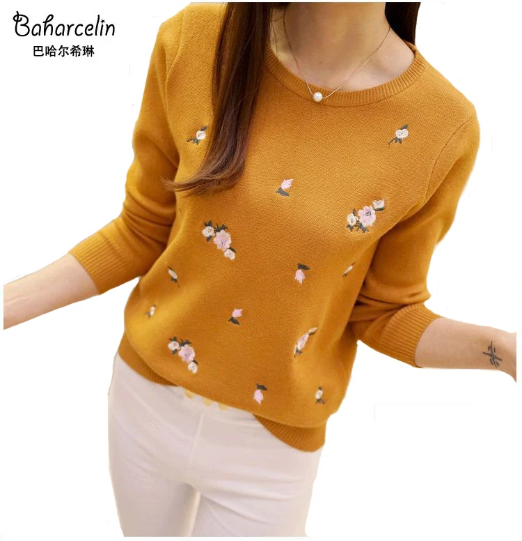 Baharcelin2017 Winter Sweaters Women Embroidery Pullover Female Autumn High Elastic Tricot Jumper Fashion Winter Tops Pull Femme 
Baharcelin2017 Winter Sweaters Women Embroidery Pullover Female Autumn High Elastic Tricot Jumper Fashion Winter Tops Pull Femme
