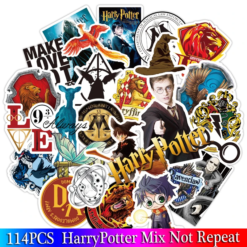 114PCS Pack Harry Potter Stickers Set Stickers For Kids Luggage Skateboard Laptop Cartoon Movies Stickers For Children
114PCS Pack Harry Potter Stickers Set Stickers For Kids Luggage Skateboard Laptop Cartoon Movies Stickers For Children