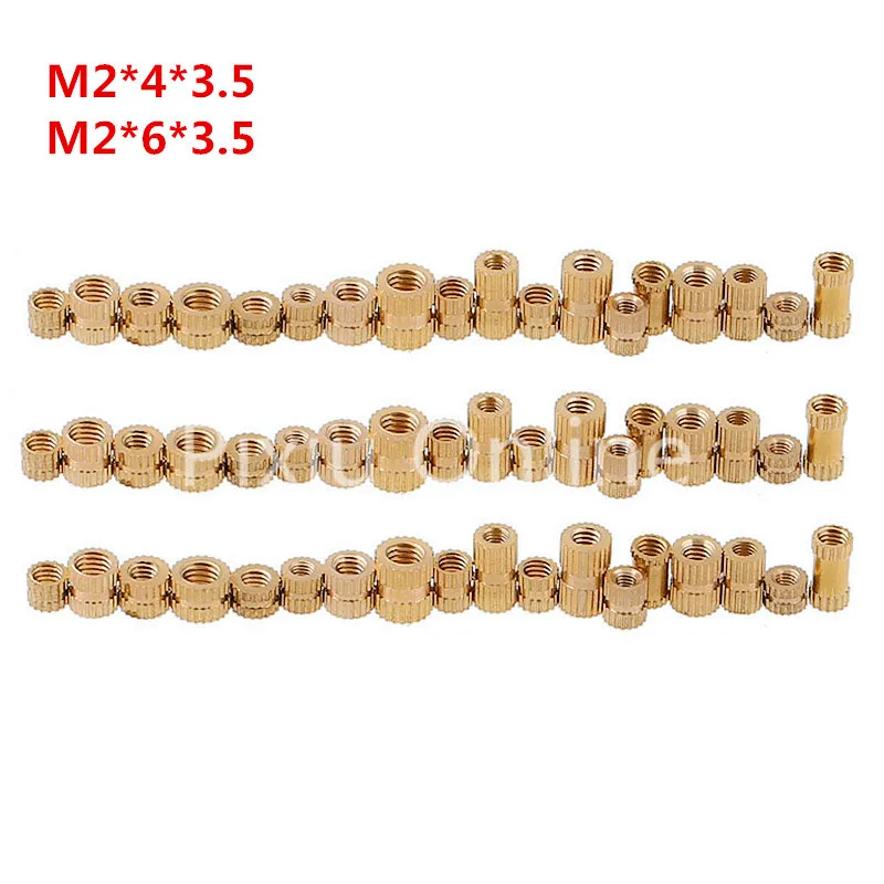 50 шт. ST189b M2 * 4/6*3 5 мм Латунная гайка для литья под давлением двухступенчатые