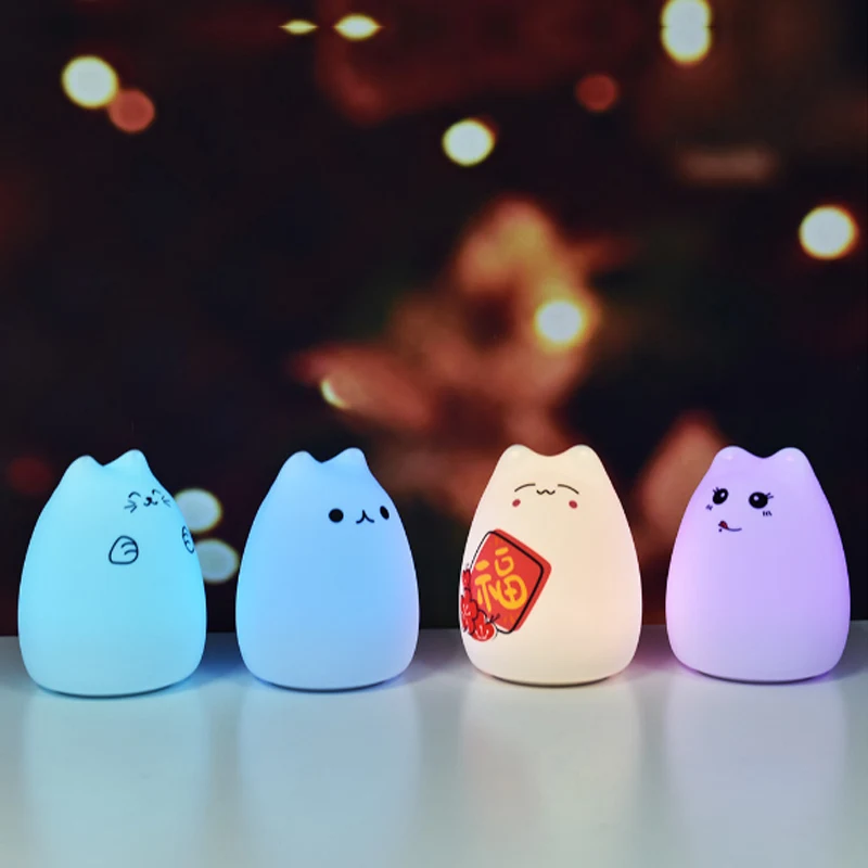 Premium 7 Colors Cat LED USB Children Animal Night Light Silicone Soft Cartoon Baby Nursery Lamp Breathing LED Night Light
Premium 7 Colors Cat LED USB Children Animal Night Light Silicone Soft Cartoon Baby Nursery Lamp Breathing LED Night Light
