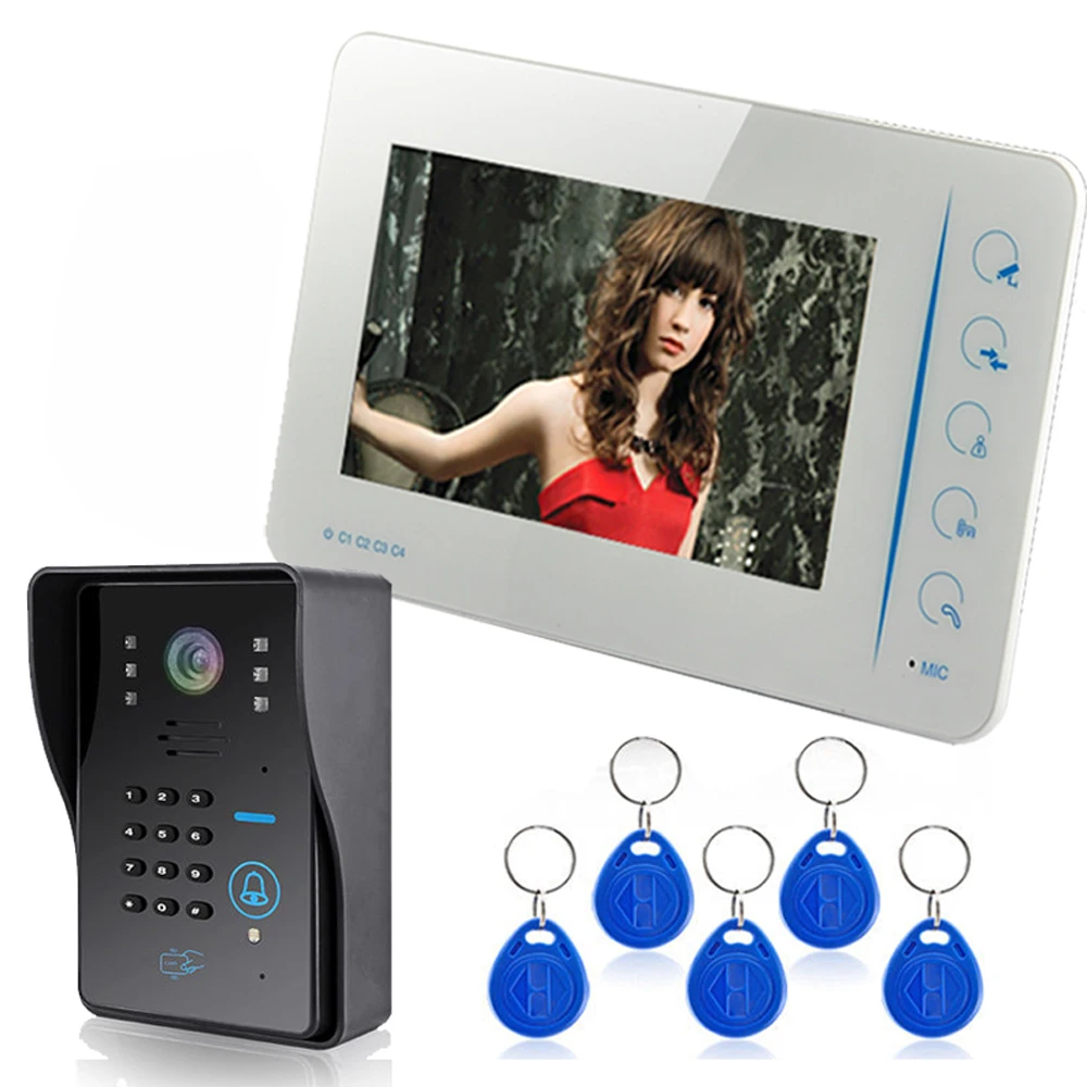 Touch Panel Key 7" Lcd RFID Password Video Door Phone Intercom System With IR Camera 1000 TV Line Access Control System Doorbell
Touch Panel Key 7" Lcd RFID Password Video Door Phone Intercom System With IR Camera 1000 TV Line Access Control System Doorbell