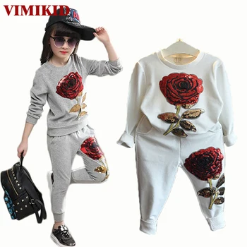 Girls Clothing Sets 2016 Winter Wool Sportswear Long Sleeve Rose Floral Embroidered Sequinsets Kids Clothing Sets 3 colors k1
Girls Clothing Sets 2016 Winter Wool Sportswear Long Sleeve Rose Floral Embroidered Sequinsets Kids Clothing Sets 3 colors k1