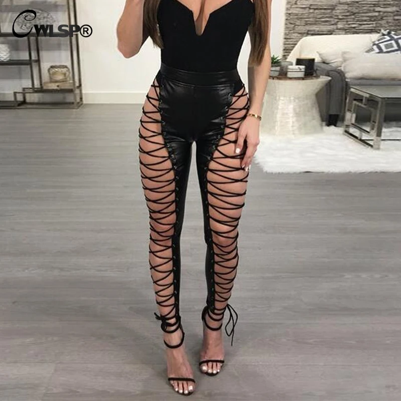 CWLSP 2018 Summer Sexy PU Lace Up Pants For Women Solid Hollow Out Sheath Full Length Female Pant With Bow QZ2619
CWLSP 2018 Summer Sexy PU Lace Up Pants For Women Solid Hollow Out Sheath Full Length Female Pant With Bow QZ2619