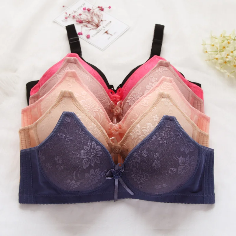 Bow Decoration Women Bra Flower Printed Ladies Lingerie 3/4 Push up Cup Plus Size Underwear Wire Free Brassiere
Bow Decoration Women Bra Flower Printed Ladies Lingerie 3/4 Push up Cup Plus Size Underwear Wire Free Brassiere