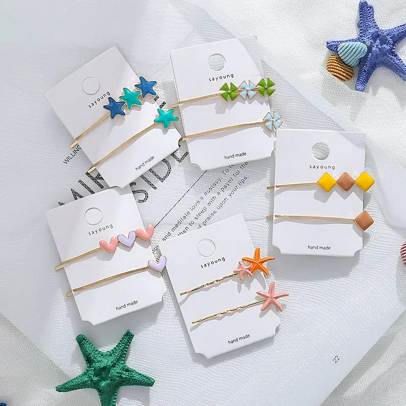 New Sweet Candy Geometry Square Five-pointed Star Starfish Heart Windmill Hairpin Cute Korean Hair Clip Headwear Accessories
New Sweet Candy Geometry Square Five-pointed Star Starfish Heart Windmill Hairpin Cute Korean Hair Clip Headwear Accessories