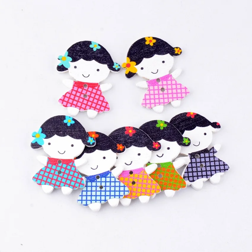 Free Shipping Retail 10Pcs Random Mixed 2 Holes Cartoon Dress Little Girl Dolls Wood Sewing Buttons Scrapbooking 28x35mm
Free Shipping Retail 10Pcs Random Mixed 2 Holes Cartoon Dress Little Girl Dolls Wood Sewing Buttons Scrapbooking 28x35mm