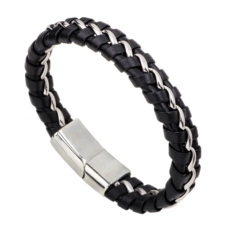 ZIRIS Stainless Steel Men Bracelet Genuine Leather hand knitting Bracelets Bangles Man Jewelry Women men accessories long20.5cm
ZIRIS Stainless Steel Men Bracelet Genuine Leather hand knitting Bracelets Bangles Man Jewelry Women men accessories long20.5cm