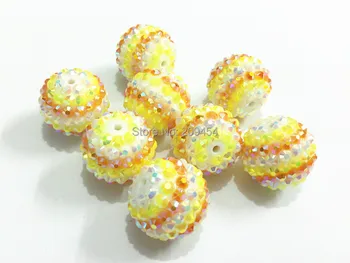 20mm 100pcs/lot Light Yellow/White/Orange AB Stripe Resin Rhinestone Ball Beads,Chunky Beads For Kids Jewelry Making
20mm 100pcs/lot Light Yellow/White/Orange AB Stripe Resin Rhinestone Ball Beads,Chunky Beads For Kids Jewelry Making