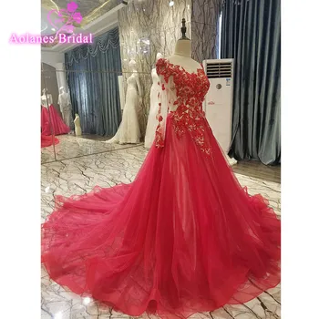 2016 Ball Gown Elegant Scoop Neck Appliques Evening Dresses Long Bridal Gown Red Party Prom Dresses Formal Dress Robe de Soiree
2016 Ball Gown Elegant Scoop Neck Appliques Evening Dresses Long Bridal Gown Red Party Prom Dresses Formal Dress Robe de Soiree