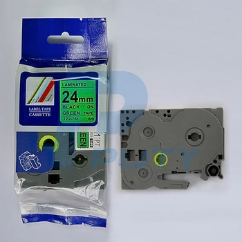 Compatible Tze-751 24mm black on green tze tape for P-touch label printer
Compatible Tze-751 24mm black on green tze tape for P-touch label printer