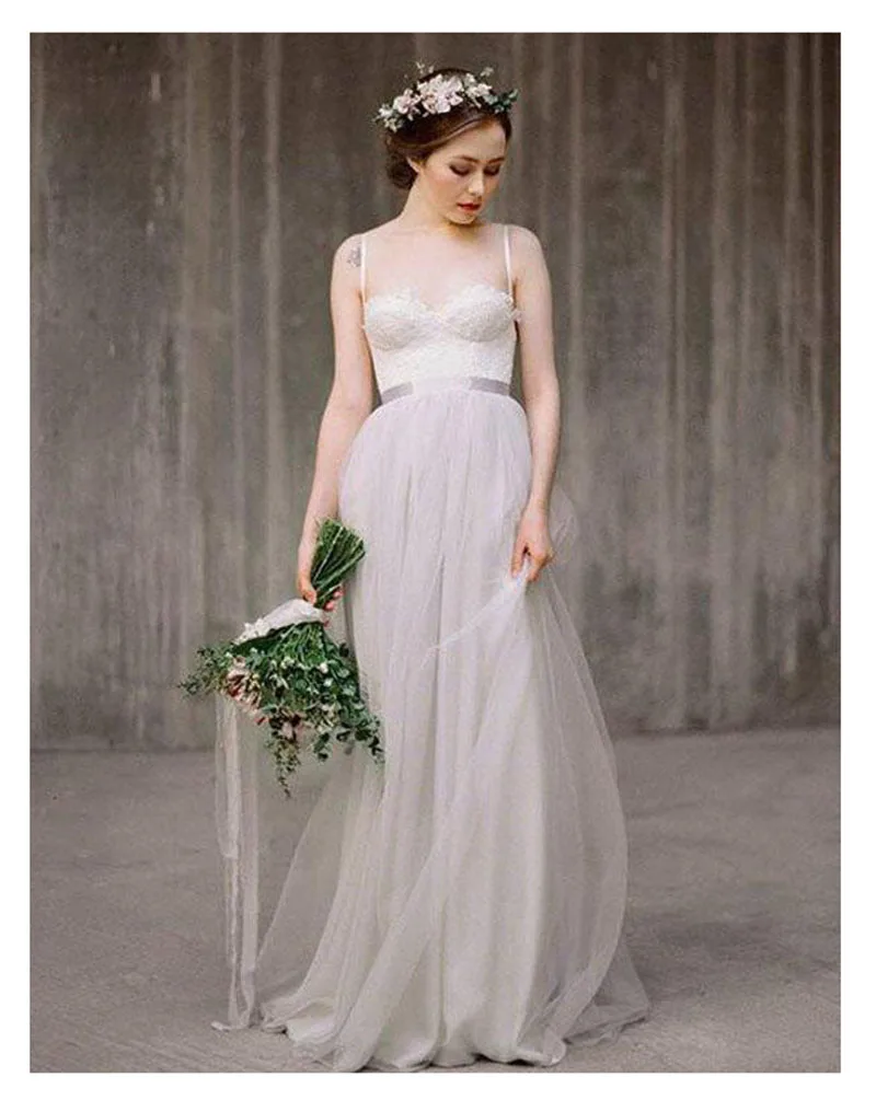LORIE Beach Wedding Dresses See Through Top A Line Tulle Backless Princess Long Wedding Gown Boho Fairy Bride Dress 2019
LORIE Beach Wedding Dresses See Through Top A Line Tulle Backless Princess Long Wedding Gown Boho Fairy Bride Dress 2019