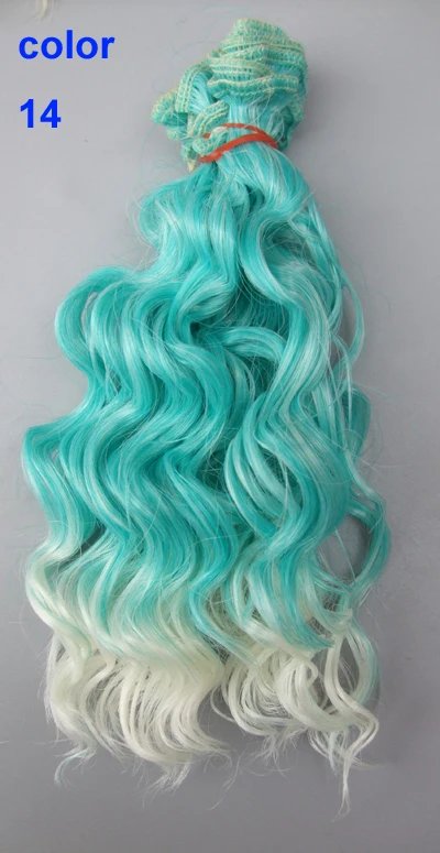 15 CM 25cm doll wigs heat resistant deep wave hair for blyth doll 1/3 1/4 1/6 BJD diy cloth doll wigs 26