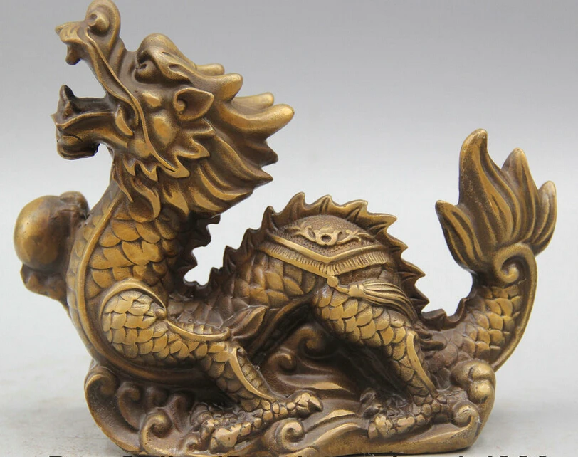 Collectible bronze S1582 7" Chinese Copper success Bead Fengshui Zodiac Year Dragon Sculpture Statue B0403
Collectible bronze S1582 7" Chinese Copper success Bead Fengshui Zodiac Year Dragon Sculpture Statue B0403